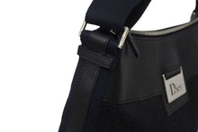 画像をギャラリービューアに読み込む, 極美品 Christian Dior クリスチャンディオール ストリートシック オブリーク ショルダーバッグ ブラック ネイビー シルバー金具 ロゴ 美品 中古 4b001326