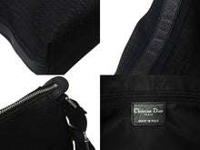 画像をギャラリービューアに読み込む, 極美品 Christian Dior クリスチャンディオール ストリートシック オブリーク ショルダーバッグ ブラック ネイビー シルバー金具 ロゴ 美品 中古 4b001326