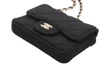 Load image into Gallery viewer, 新品未使用 CHANEL シャネル ミニミニマトラッセ チェーンベルトバッグ 30番台 ココマーク コットン レザー ブラック ゴールド金具 中古 4b013196