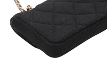Load image into Gallery viewer, 新品未使用 CHANEL シャネル ミニミニマトラッセ チェーンベルトバッグ 30番台 ココマーク コットン レザー ブラック ゴールド金具 中古 4b013196