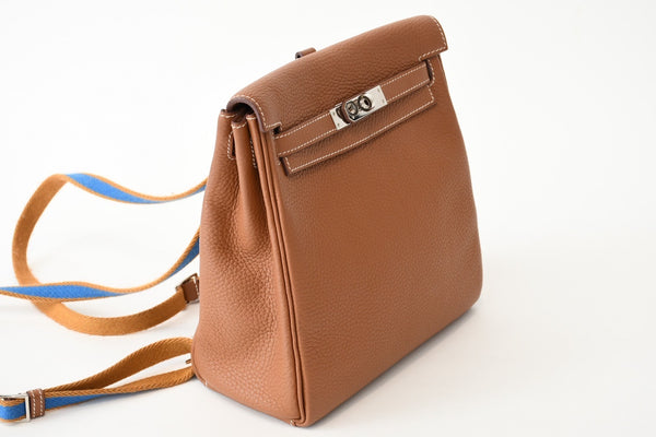 極美品 エルメス ケリーアドPM トゴ ゴールド シルバー金具 D刻印 リュックサック バッグ 4b013283