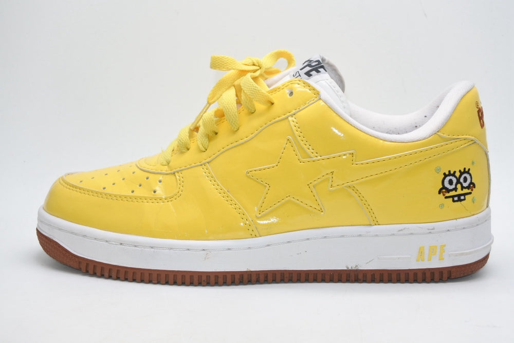 A BATHING APE × SPONGEBOB スポンジボブ アベイシングエイプ ベイプスタ イエロー 28.5cm 美品 中古 4b013346