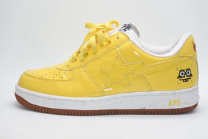 A BATHING APE × SPONGEBOB スポンジボブ アベイシングエイプ ベイプスタ イエロー 28.5cm 美品 中古 4b013346
