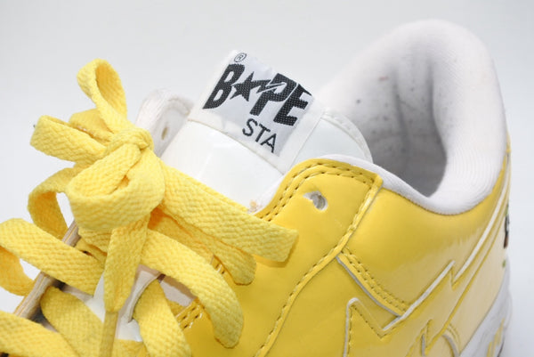 A BATHING APE × SPONGEBOB スポンジボブ アベイシングエイプ ベイプスタ イエロー 28.5cm 美品 中古 4b013346