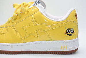 A BATHING APE × SPONGEBOB スポンジボブ アベイシングエイプ ベイプスタ イエロー 28.5cm 美品 中古 4b013346