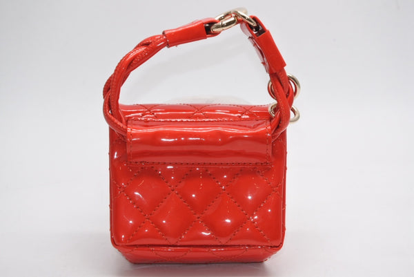 極美品 CHANEL シャネル 2.55 バッグチャーム キーチャーム ポーチ 12番台 ココマーク パテントレザー レッド ゴールド金具 中古 4b013081