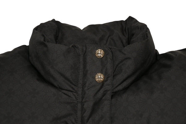 新品同様 CHROME HEARTS クロムハーツ STIFF V2 ダウンジャケット ダガージップ クロスボールボタン ブラック シルバー金具 サイズS 中古 4b013377
