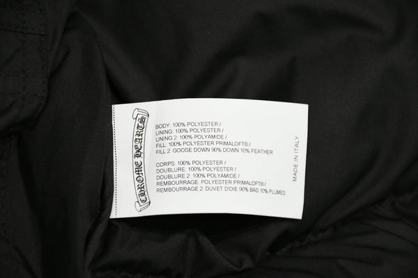 新品同様 CHROME HEARTS クロムハーツ STIFF V2 ダウンジャケット ダガージップ クロスボールボタン ブラック シルバー金具 サイズS 中古 4b013377