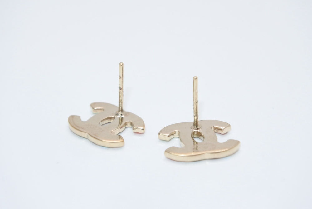 極美品 CHANEL シャネル ココマーク ピアス 重量約2.0g 04A刻印 カラーストーン メタル GP ゴールド マルチカラー 両耳用 中古 4b012966