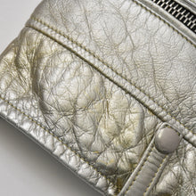 Load image into Gallery viewer, SAINT LAURENT PARIS サンローランパリ ライダースジャケット 羊革 シルバー サイズF36 美品 中古 4b013327