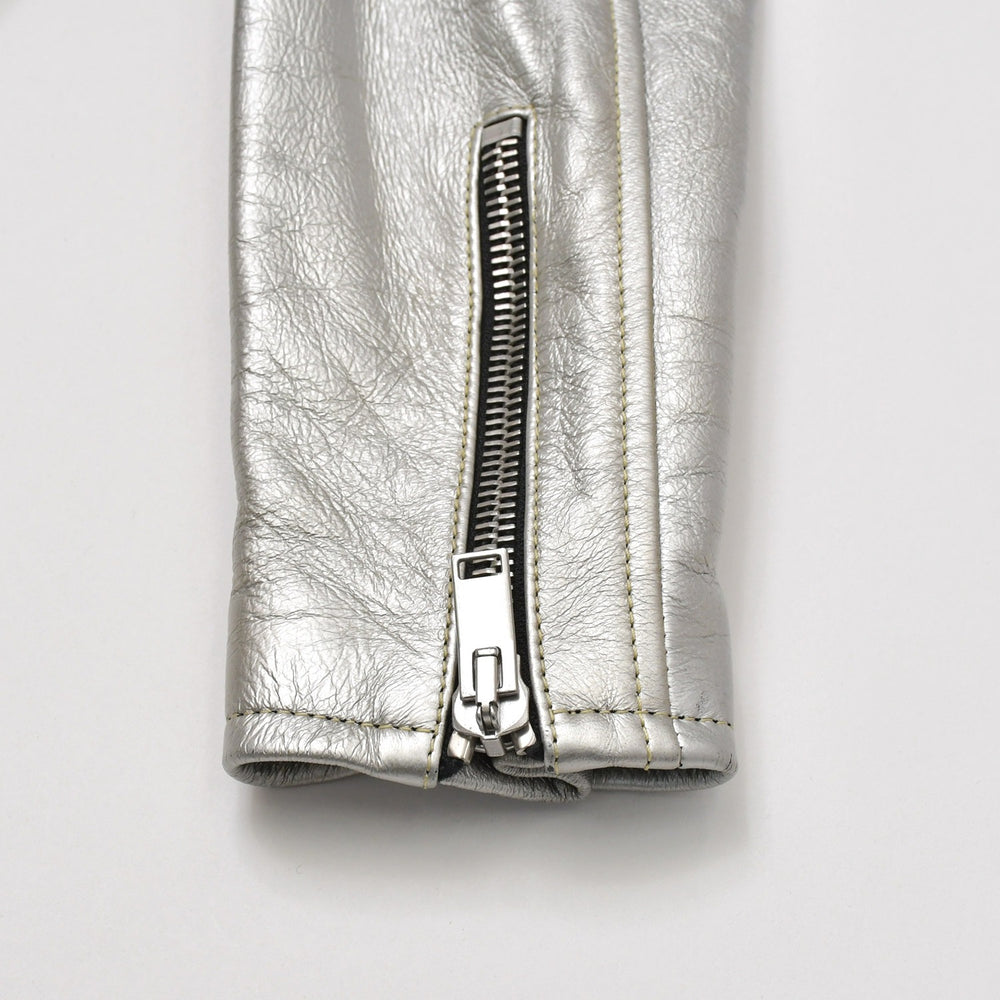 SAINT LAURENT PARIS Saint Laurent Paris Riders Jacket Sheep Leather Silver Size F36 Good Condition Used 4b013327