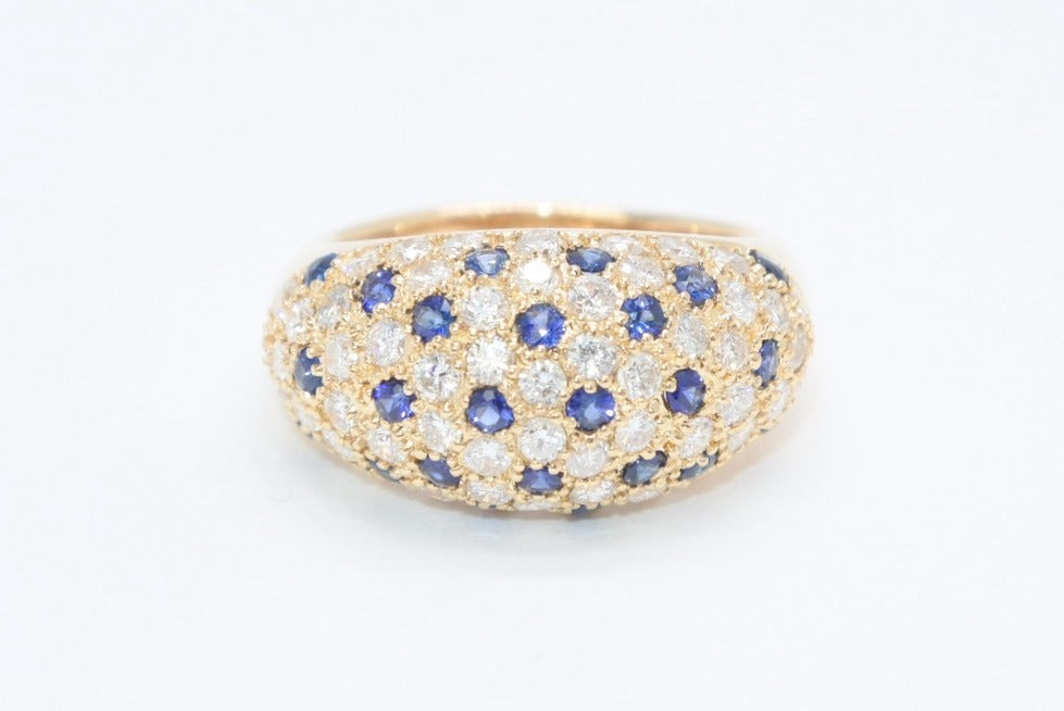 New and unused K18 ring Weight approx. 9.83g Size 14.5 K18/1.40/0.66 engraved Diamond 1.40ct Sapphire 0.66ct Gold Used 4b013446
