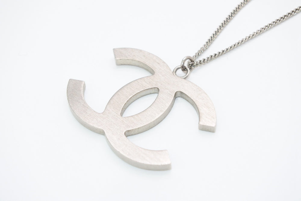 CHANEL Coco Mark Necklace Weight Approx. 14.3g 01P Engraved Rhinestone Metal Binaural Good Condition Used 4b12971