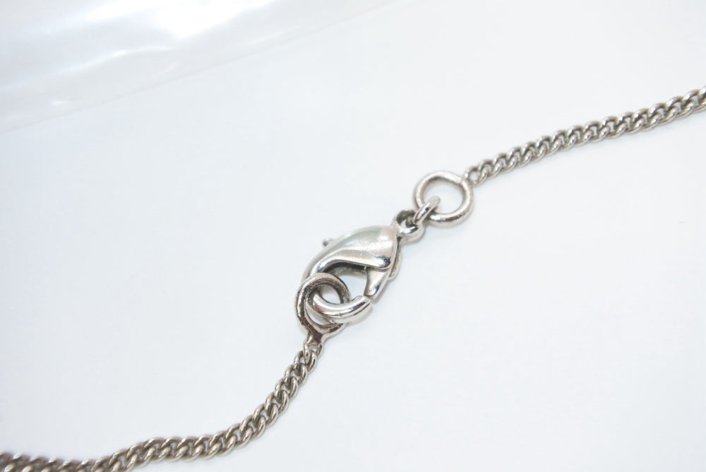 CHANEL Coco Mark Necklace Weight Approx. 14.3g 01P Engraved Rhinestone Metal Binaural Good Condition Used 4b12971