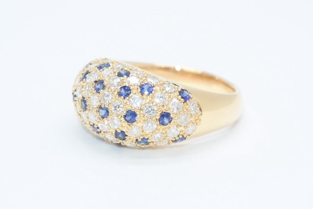 New and unused K18 ring Weight approx. 9.83g Size 14.5 K18/1.40/0.66 engraved Diamond 1.40ct Sapphire 0.66ct Gold Used 4b013446