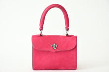 Load image into Gallery viewer, CHROME HEARTS クロムハーツ DOC ADAMS ドッグアダムス BS FLEUR BSフレア ハンドバッグ ヌバックレザー ピンク 美品 中古 4b013460