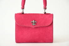 Load image into Gallery viewer, CHROME HEARTS クロムハーツ DOC ADAMS ドッグアダムス BS FLEUR BSフレア ハンドバッグ ヌバックレザー ピンク 美品 中古 4b013460