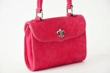Load image into Gallery viewer, CHROME HEARTS クロムハーツ DOC ADAMS ドッグアダムス BS FLEUR BSフレア ハンドバッグ ヌバックレザー ピンク 美品 中古 4b013460