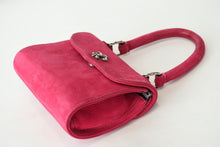 Load image into Gallery viewer, CHROME HEARTS クロムハーツ DOC ADAMS ドッグアダムス BS FLEUR BSフレア ハンドバッグ ヌバックレザー ピンク 美品 中古 4b013460