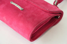 Load image into Gallery viewer, CHROME HEARTS クロムハーツ DOC ADAMS ドッグアダムス BS FLEUR BSフレア ハンドバッグ ヌバックレザー ピンク 美品 中古 4b013460