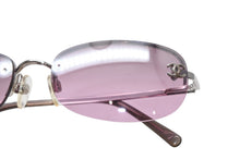 Load image into Gallery viewer, 極美品 CHANEL シャネル ハーフリム サングラス アイウェア 4099 c.124/7A サイズ55□16 130 ココマーク パープル 中古 4b013199