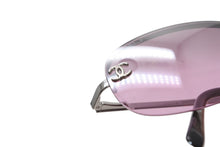 Load image into Gallery viewer, 極美品 CHANEL シャネル ハーフリム サングラス アイウェア 4099 c.124/7A サイズ55□16 130 ココマーク パープル 中古 4b013199
