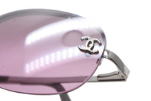 Load image into Gallery viewer, 極美品 CHANEL シャネル ハーフリム サングラス アイウェア 4099 c.124/7A サイズ55□16 130 ココマーク パープル 中古 4b013199