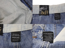 Load image into Gallery viewer, DELF デルフ Y2K エンブロイダリー バギーデニムショーツ ブルー コットン サイズ34 美品 中古 4b001343