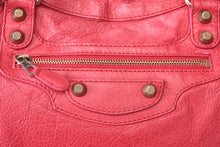 画像をギャラリービューアに読み込む, BALENCIAGA Giant City バレンシアガ ジャイアント シティ 2WAYバッグ 281770 レザー ピンク ゴールド金具 美品 中古 4b013414