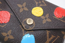 画像をギャラリービューアに読み込む, LOUIS VUITTON ルイヴィトン ポルトフォイユ ヴィクトリーヌ 二つ折り財布 M81865 モノグラム ドットペイント 草間彌生 美品 中古 4b013440