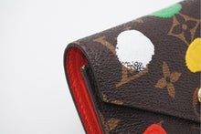 画像をギャラリービューアに読み込む, LOUIS VUITTON ルイヴィトン ポルトフォイユ ヴィクトリーヌ 二つ折り財布 M81865 モノグラム ドットペイント 草間彌生 美品 中古 4b013440