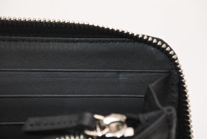 FENDI フェンディ FFロゴ ラウンドジップ 長財布 レザーウォレット レザー ブラック ブラウン シルバー金具 美品 中古 4b013235