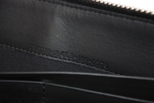 FENDI フェンディ FFロゴ ラウンドジップ 長財布 レザーウォレット レザー ブラック ブラウン シルバー金具 美品 中古 4b013235
