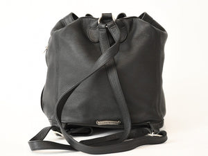 新品未使用 CHROME HEARTS クロムハーツ STRANGE LOVE BAG リュック セメタリー クロスパッチ スモールクロス レザー ブラック 中古 4b013459