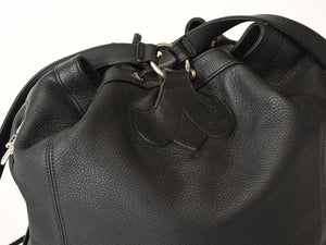 新品未使用 CHROME HEARTS クロムハーツ STRANGE LOVE BAG リュック セメタリー クロスパッチ スモールクロス レザー ブラック 中古 4b013459
