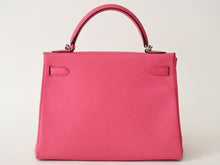 Load image into Gallery viewer, 極美品 HERMES エルメス KELLY ケリー 32 内縫い 2WAYハンドバッグ シェーブル ピンク系 シルバー金具 □Q刻印 中古 4b013426