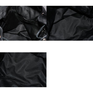 新品未使用 CHROME HEARTS クロムハーツ STRANGE LOVE BAG リュック セメタリー クロスパッチ スモールクロス レザー ブラック 中古 4b013459