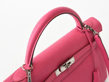 Load image into Gallery viewer, 極美品 HERMES エルメス KELLY ケリー 32 内縫い 2WAYハンドバッグ シェーブル ピンク系 シルバー金具 □Q刻印 中古 4b013426