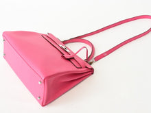 Load image into Gallery viewer, 極美品 HERMES エルメス KELLY ケリー 32 内縫い 2WAYハンドバッグ シェーブル ピンク系 シルバー金具 □Q刻印 中古 4b013426