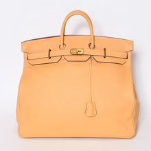 Load image into Gallery viewer, 極美品 HERMES エルメス ハンドバッグ オータクロア50 フィヨルド バーキン ブロンズ金具 イエロー系 □A刻印 中古 4b013472