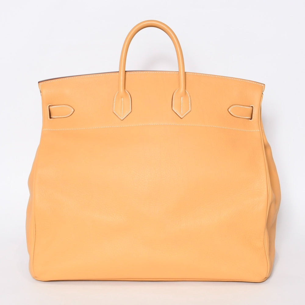 極美品 HERMES エルメス ハンドバッグ オータクロア50 フィヨルド バーキン ブロンズ金具 イエロー系 □A刻印 中古 4b013472