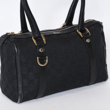 Load image into Gallery viewer, GUCCI グッチ ミニボストン ハンドバッグ 130942 002058 GGキャンバス レザー ブラック ゴールド金具 美品 中古 4b013224