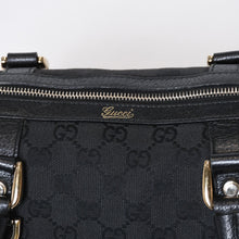 Load image into Gallery viewer, GUCCI グッチ ミニボストン ハンドバッグ 130942 002058 GGキャンバス レザー ブラック ゴールド金具 美品 中古 4b013224