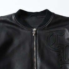 Load image into Gallery viewer, 新品同様 CHROME HEARTS クロムハーツ Letterman レターマン スタジャン レザージャケット サイズXL 中古 4b013506