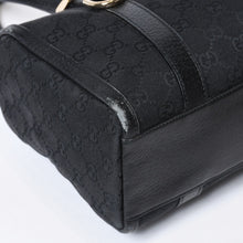 Load image into Gallery viewer, GUCCI グッチ ミニボストン ハンドバッグ 130942 002058 GGキャンバス レザー ブラック ゴールド金具 美品 中古 4b013224