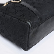 Load image into Gallery viewer, GUCCI グッチ ミニボストン ハンドバッグ 130942 002058 GGキャンバス レザー ブラック ゴールド金具 美品 中古 4b013224