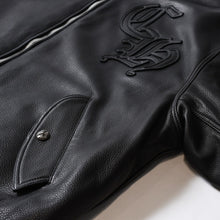 Load image into Gallery viewer, 新品同様 CHROME HEARTS クロムハーツ Letterman レターマン スタジャン レザージャケット サイズXL 中古 4b013506