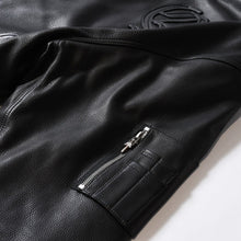 Load image into Gallery viewer, 新品同様 CHROME HEARTS クロムハーツ Letterman レターマン スタジャン レザージャケット サイズXL 中古 4b013506