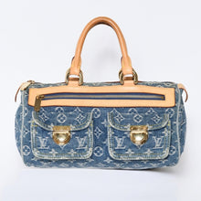 Load image into Gallery viewer, 極美品 LOUIS VUITTON ルイヴィトン ネオスピーディ ハンドバッグ M95019 モノグラム デニム インディゴブルー ゴールド金具 中古 4b013561