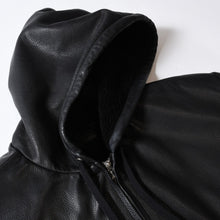 Load image into Gallery viewer, 極美品 CHROME HEARTS クロムハーツ 2025年 レザーフーデッドコート サイズL BSフレアパッチ セメタリークロスパッチ ダガージップ 中古 4b013505